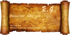 Reszler Géza névjegykártya