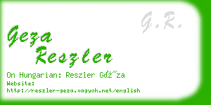 geza reszler business card